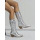 thumbnail image 2 of Western Style Booties With Embroidery And Chunky Heels, 2 of 4