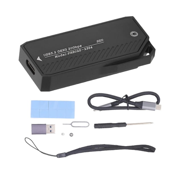 M.2 to Type C NVMe SSD Enclosure USB Adapter 20Gbps ASM2364 NVMe Solid ...