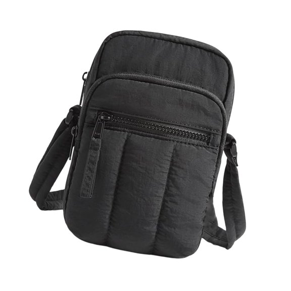 7829 Everyday Small Crossbody Handbag for Ladies Practical Fabric Front Zipper Pocket Main Storage Area Adjustable Strap