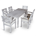thumbnail image 3 of 7-Piece Rectangular Patio Dining Set with Umbrella Hole, Silver Gray Finish, 3 of 10