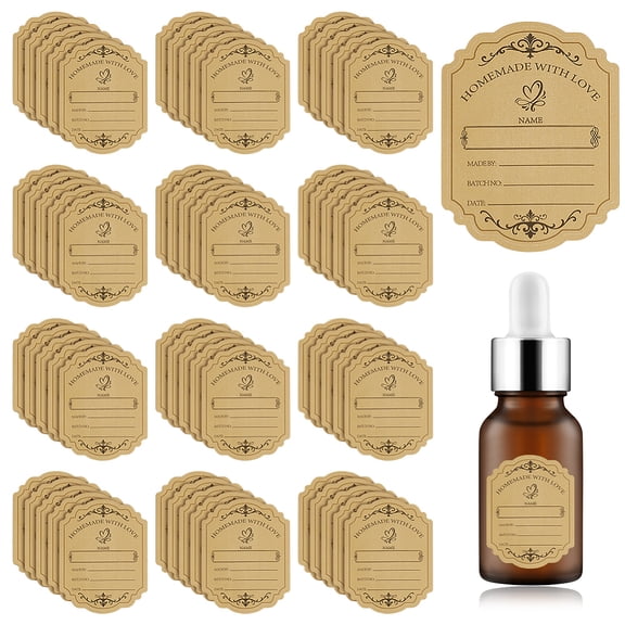 100 pc Paper Stickers Adhesive Sticker Labels Non-laminated Bottle Stickers BurlyWood 79x59x0.1mm