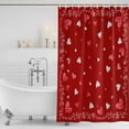 thumbnail image 3 of Valentines Day Shower Curtain, Waterproof Shower Curtains for Bathroom, Red Love Heart Watercolor Washable Fabric Bathtub Curtain Set Bath Decor with 12 Hooks 48"x72", 3 of 8