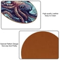 thumbnail image 5 of Fish 6PCS Microfiber Leather Round Coasters, 11x11 cm/4.3x4.3 in - Set of 6 Drink Coasters for Home and Office Use, 5 of 6