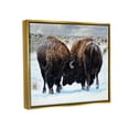 thumbnail image 3 of Stupell Industries Fighting Bison Snow Scene Animals & Insects Photography Gold Floater Framed Art Print Wall Art, 31 x 25, 3 of 9