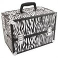thumbnail image 3 of Cfowner Professional Makeup Train Case, Aluminum Frame Makeup Box with Mirror, Jewelry Storage Organizer, White Zebra, 3 of 7
