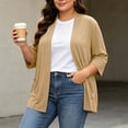 thumbnail image 2 of Elvqul Womens Loose Cardigans Pink Lightweight Sweaters Long Sleeve Fall Winter Plus Size Solid Color Casual Coats for Ladies, 2 of 10