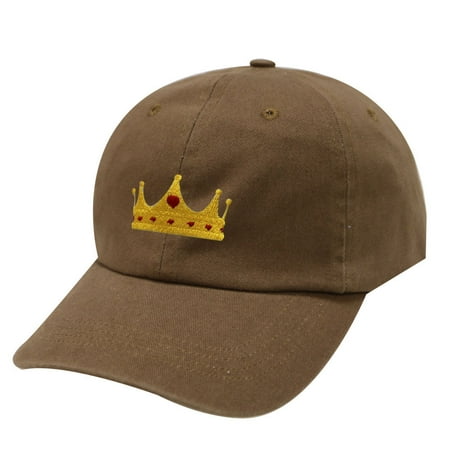Hunter Ram Eagle Crown - City Hunter C104 Crown Cotton Baseball Dad Cap 19 Colors (Brown)