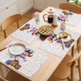 thumbnail image 5 of Happy Birthday Placemats Set of 8 Cartoon Colorful Balloon Gift Funny Place Mats Indoor Wipeable Table Mats Washable Cloth Dining Table Placemats for Kitchen Holiday Party Home Decor 13x19 Inch, 5 of 9