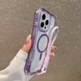 thumbnail image 6 of Dteck for iPhone 14 Plus Case Clear Compatible with MagSafe, Heavy Duty Drop Protection Rugged Shockproof 3-Layer Military Protective Tough Strap Durable Cover,Purple, 6 of 10