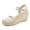 Nude Cross, variant on Pennysue Women's Espadrilles Wedge Sandals Gold Platform Ankle Strap Sandals Size 7.5M