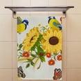 thumbnail image 4 of SKYSONIC Fingertip Hand Towels Set of 2 Pcs Sunflowers and Birds Absorbent Face Bath Towels for Bathroom Kitchen 30"x15", 4 of 6