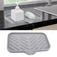 thumbnail image 4 of AQITTI Cooking Utensils Silicone Kitchen Sink Tray Soap Tray Soap Dish Holder Sponge Holder with Built In Drain Lip Countertop Sink Kitchen Organizer Tray for Dish Soap/Sponge/Brush, 4 of 9