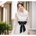 thumbnail image 3 of Women's Wedding Sash Belt Ribbon Satin Scarf Waist Belts for Special Occasion Dress Bridal Sash Belt (3.5'' Wide x 98.4" Length, Black), 3 of 7