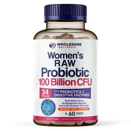 Probiotics for Women 100 Billion CFU with Prebiotics, Digestive Enzymes, & UT Protection, Women's Probiotic for Adults, Shelf Stable Probiotic Supplement, 30 Capsules