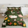 thumbnail image 2 of Homewish Cute Sheep Pig Bedding Comforter Set for Kids, Farmhouse Animal Twin Comforter Sets, Kawaii Green Cartoon Reversible Bedding Set, Breathable Home Decor, 2 Pieces, 2 of 8