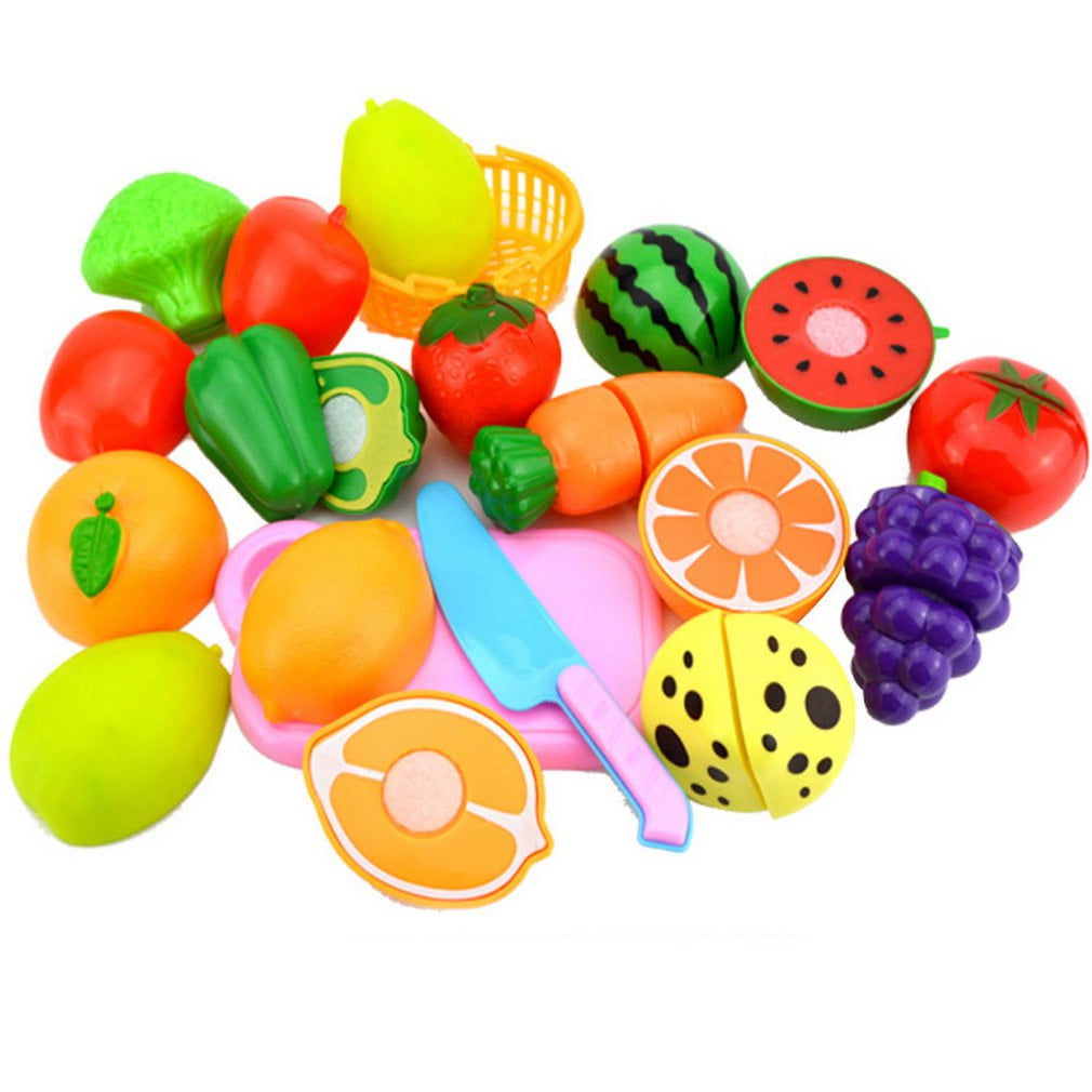 New Fruit Vegetable Role Play Food Cutting Set Reusable Pretend Kitchen~ 