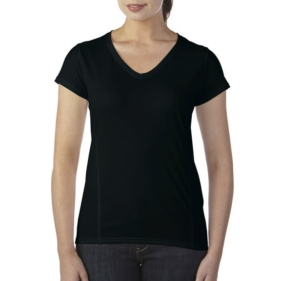 Gildan Lds V-Neck Tee Black