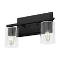 thumbnail image 2 of Hunter - Kerrison 2-light Natural Black Iron, Medium Size Vanity Light, Dimmable, for Bedrooms, Dining, Living Rooms - 48028, 2 of 7