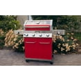 thumbnail image 5 of Monument Grills 4-Burner Propane Gas Grill in Red with Clear View Lid, LED Controls, Side and Sear Burners, 5 of 9