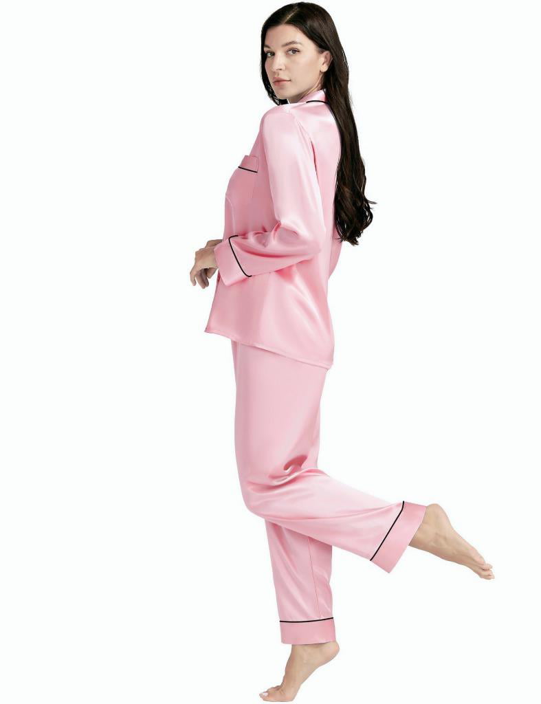 Lonxu Women Satin Nightdress Sleepshirt Sleepwear S~3XL_Fit All Seasons 