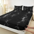 thumbnail image 3 of Feelyou Black Grey Lightning Twin Sheet Sets, Chic Stripe Abstract Ombre Twin Fitted Sheet, Teens Kids Girls Boys Flat Sheet, Super Cozy Room Decor, 3-Piece, 3 of 7