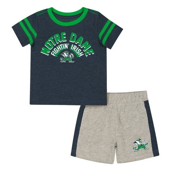 Infant-Colosseum  Heather Navy Notre Dame Fighting Irish T-Shirt & Shorts Set