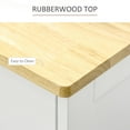 thumbnail image 4 of Demi Bonn 39" Modern Sideboard with Rubberwood Top, Buffet Cabinet with Storage Cabinets, Drawers and Adjustable Shelves for Kitchen, White, 4 of 7