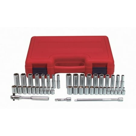 

K Tool 21044 Chrome Socket Set 1/4 Drive 44 Piece Shallow and Deep SAE and Metric Ratchet Extensions Case