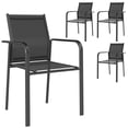 thumbnail image 1 of Outsunny Patio Chairs Set of 4, Stackable Outdoor Dining Chairs, Black, 1 of 10