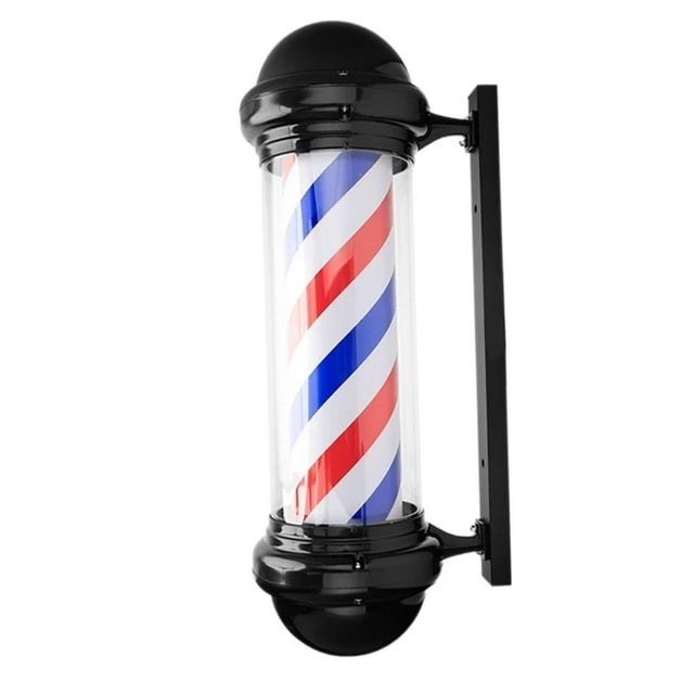 Yinanstore Barbier Salon de Lumière Salon Ouvert Signe Lumière Rotation Rayures Lumière Salon Robuste Rotation Lumière LED Barbier pour Salon de Beauté Intérieur Rouge Bleu Blanc