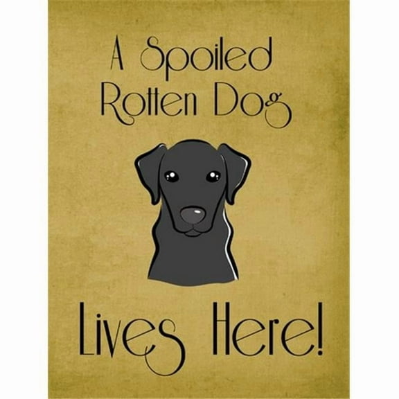 Caroline's Treasures BB1483GF Black Labrador Spoiled Dog Lives Here Flag Garden Size , Small, multicolor