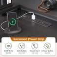 thumbnail image 5 of SEDETA L Shaped Desk with 6 Drawer, 108" Home Office Desk with File Drawer & Power Outlet, Corner Computer Desk with Monitor Shelf, File Cabinet, Two Person Desk, Gaming Desk with Led Lights, Black, 5 of 18