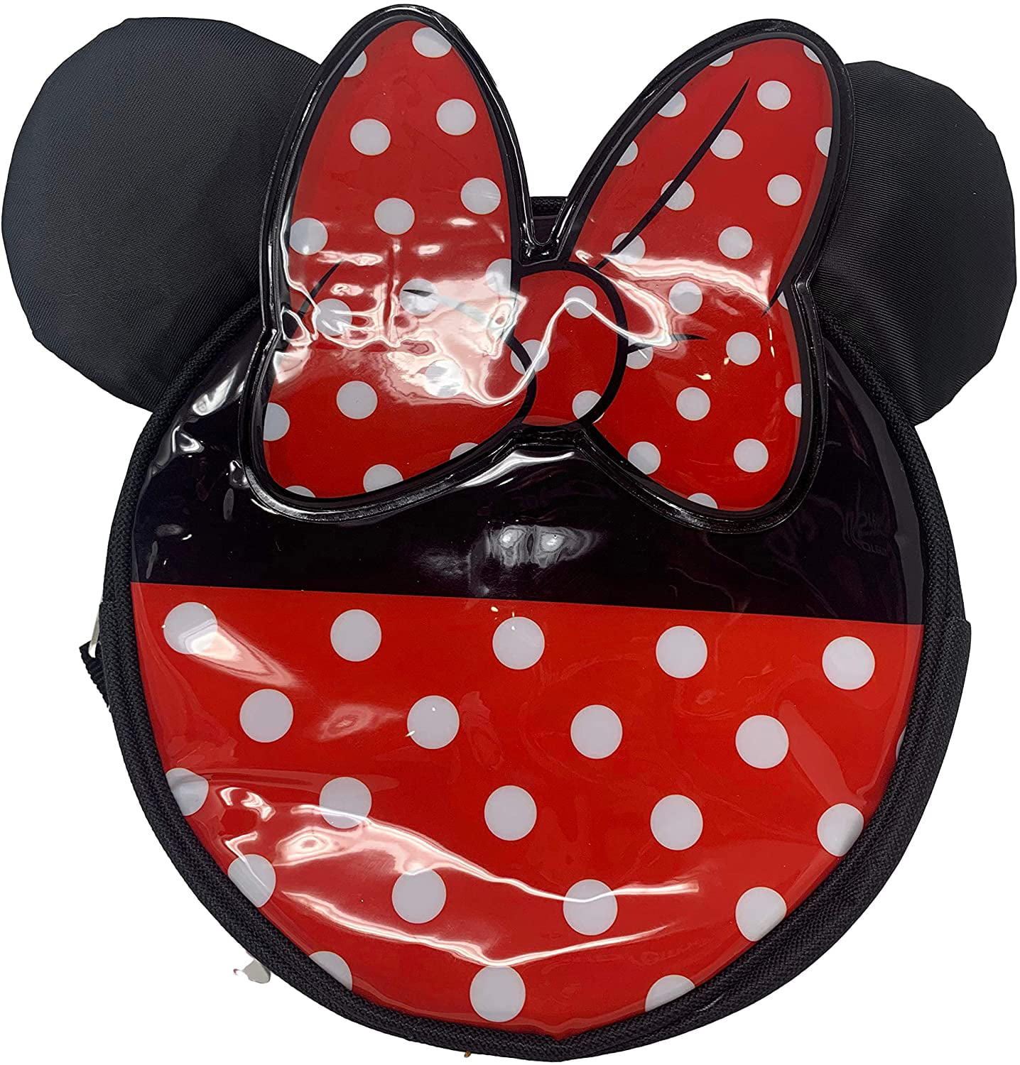 Disney Minnie Mouse Shiny PVC 8" Round Lunch Bag with Ears & Bow 
