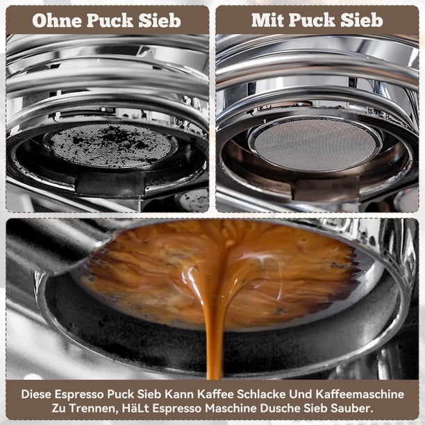Yuarrent Filtro reutilizable de malla de alta densidad para Espressos, excelente efecto de filtrado, seguro para alimentos, 2 pack/lote Juegos de servir café y té 58.5 mm, 1.7 mm, 150 um