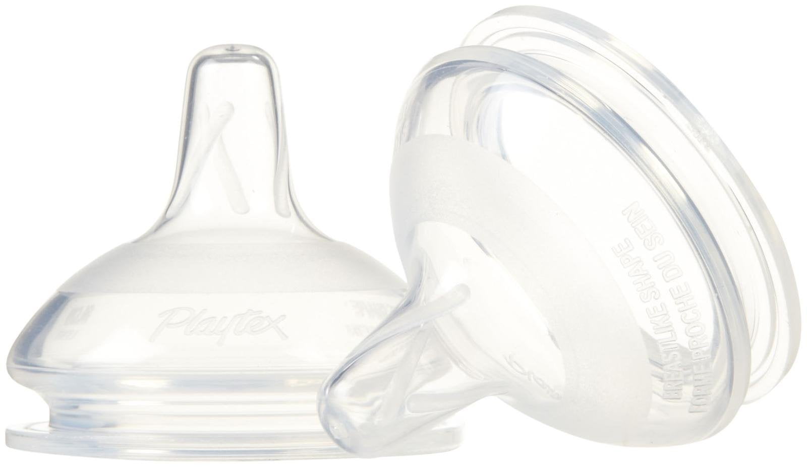Playtex Breastlike Silicone Bottle Nipples 2 Count Slow Flow