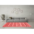 thumbnail image 3 of Ahgly Company Machine Washable Indoor Square Abstract Red Modern Area Rugs, 8' Square, 3 of 4