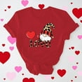 thumbnail image 2 of FDGIU ‌Women's Love Heart Graphic Tee - V-Neck Valentine T-Shirt Comfy Casual Blouse Gift, 2 of 6