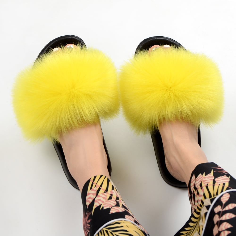 yellow fluffy slides
