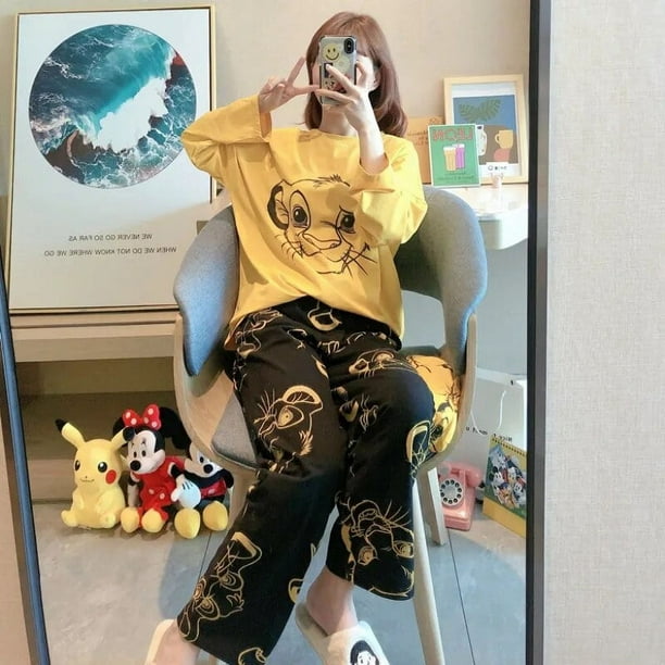 Disney Conjunto de pijama del Rey Leon Simba para mujer ropa de dormir holgada de manga larga traje de casa Otono e Invierno Walmart en linea