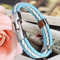 thumbnail image 3 of 2018 Aficionados al fútbol Bandera nacional Brazalete de cuero de cuerda triple Argentina Zulema Brazalete del pun ¢ o de la bandera, 3 of 8