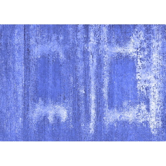 Ahgly Company Indoor Rectangle Oriental Blue Industrial Area Rugs, 7' x 9'