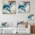 thumbnail image 4 of Designart "Blue Gold Half Circle Marble Abstract V" Abstract Marble Wall Art Living Room, 4 of 5