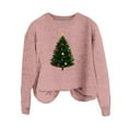 thumbnail image 4 of Christmas Sweater Women - Sweater for Women, Women's Xmas Sweaters Christmas Tree Print Sweater Round Neck Long Sleeve Pullover Sweater Tops, 4 of 4