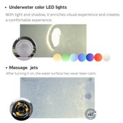 73 x 48 Whirlpool Bathtub for 2-Person with 8 Hydro Massage Jets & Chromatherapy LED Lights, 1HP UL Certified Pump, 3-Sided Apron Acrylic Soaking Tub, Left Drain, 110 Gallons, White