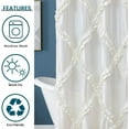 thumbnail image 5 of 1 Piece Farmhouse Double Ruffle Fabric Ivory Shower Curtain for Bathroom - 72" x 72" - Diamond Pattern - Textured & Shabby Chic Style - 12 Buttonholes - Easy to Install - Machine Washable(Lotta), 5 of 5