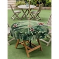 thumbnail image 4 of Outdoor Tablecloth with Umbrella Hole for Patio/Picnic/Party/Camping, Palm Leaves Tropical Waterproof Table Cloth Round Cover Washable, Green Botanical Summer Green Ombre (Dia 60"), 4 of 8