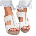 thumbnail image 3 of Bmisegm Hot Sandals Women Teen Slippers for Girls Beach Sandals Girls Sandals Women Sandals Platform Sandals Womens Sandals Summer White 6.5, 3 of 8