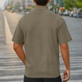 thumbnail image 4 of HAiming Mens Short Sleeve Golf Shirts Lapel Collar Stretch Solid Color Tops Lightweight Tee with Button, 4 of 7