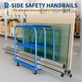 thumbnail image 3 of 2000LBS Heavy Duty Folding Platform Truck-Side Handrails-37x24 Inch Flatbed Computer Tower Cart-5" 360° Swivel Wheels-Blue | Two Brake Wheels+Two Global Wheels, 3 of 7