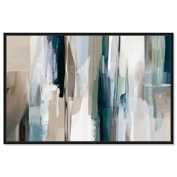 Color Columns Canvas Abstract Wall Art by Art Remedy, Black Frame, 15 x 10